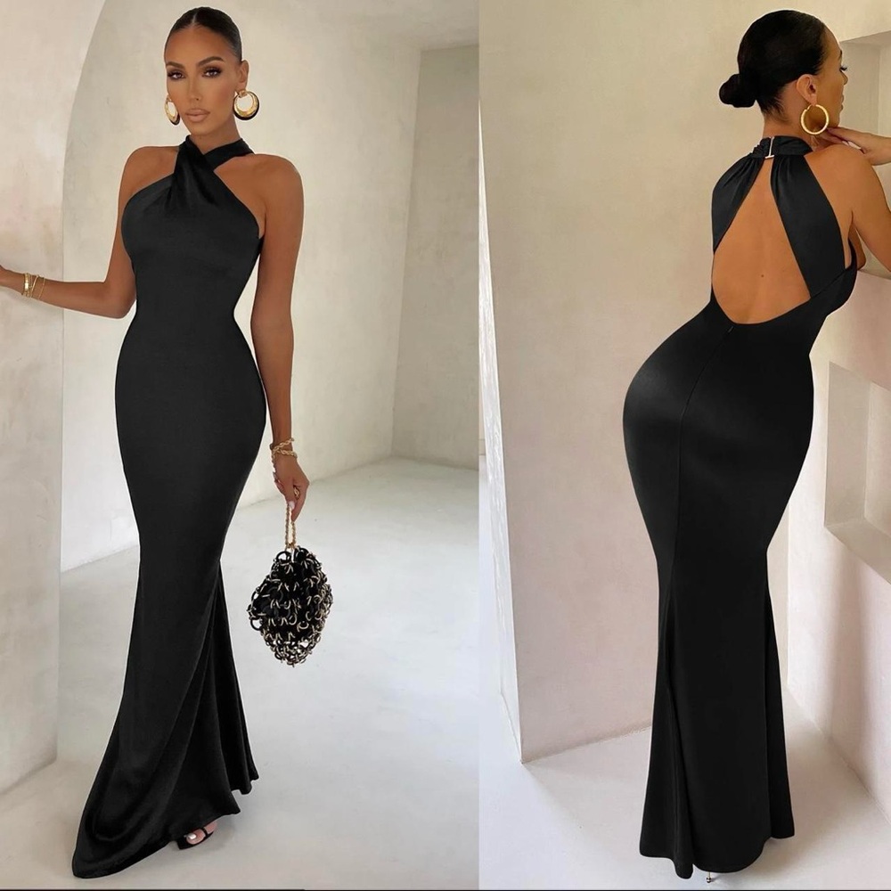 Club L London Unstoppable Halter Maxi Dress